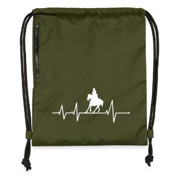 Reiterin Reiten Mädchen Pferd Herzschlag Reitsport - Turnbeutel aus Recycling-Material - military Green - Vorne