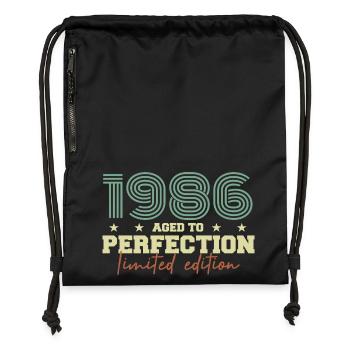 1986 - Turnbeutel aus Recycling-Material - Schwarz - Vorne