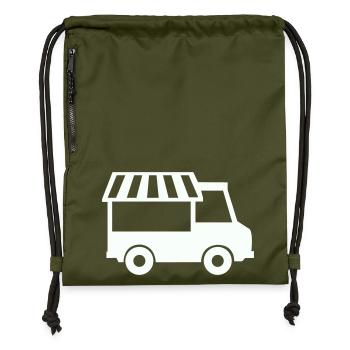 Foodtruck Silhouette  - Turnbeutel aus Recycling-Material - military Green - Vorne