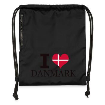 J'AIME LE DANEMARK - Sac à cordon en polyester recyclé - noir - Devant