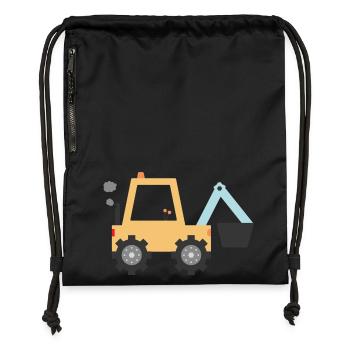 Yellow Digger - Gymsac made from recycled material - black - Front