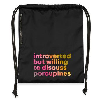 porc-épic - Sac à cordon en polyester recyclé - noir - Devant