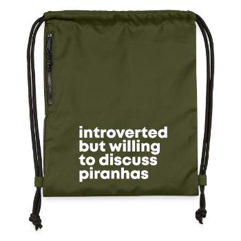 Piranha - Gymsac made from recycled material - military green - Front