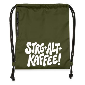 Ctrl Alt Coffee Design - Gymsac made from recycled material - military green - Front