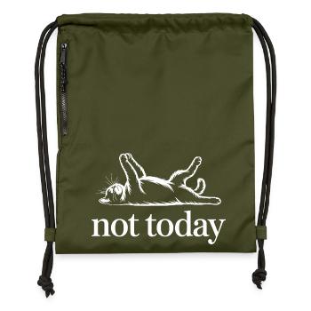 Katzen Spruch Not Today Büro Cat Homeoffice Katze - Turnbeutel aus Recycling-Material - military Green - Vorne