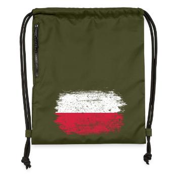 Pinselstrich "Flagge polieren" - Turnbeutel aus Recycling-Material - military Green - Vorne