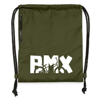 BMX Rider Shirt – Cooles Bike Design - Turnbeutel aus Recycling-Material - military Green - Vorne