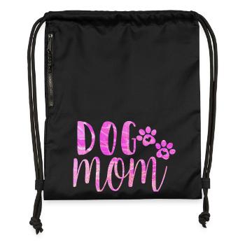 Maman chien - Sac à cordon en polyester recyclé - noir - Devant