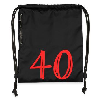Design Numérique Chiffres en Rouge - Sac à cordon en polyester recyclé - noir - Devant
