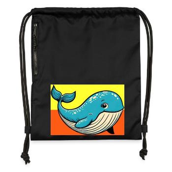 whale - Gymsac made from recycled material - black - Front