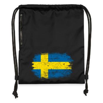 Swedish Brush Flag - Gymsac made from recycled material - black - Front