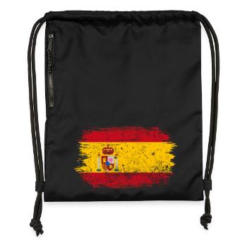 Spain Flag Brushstroke Emblem - Gymsac made from recycled material - black - Front