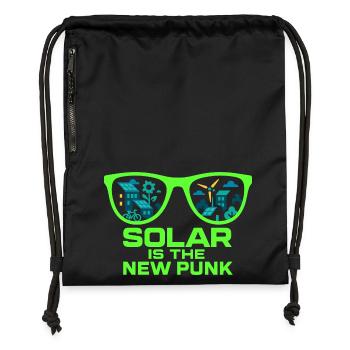 Solar Is the New Punk - Gymsac made from recycled material - black - Front