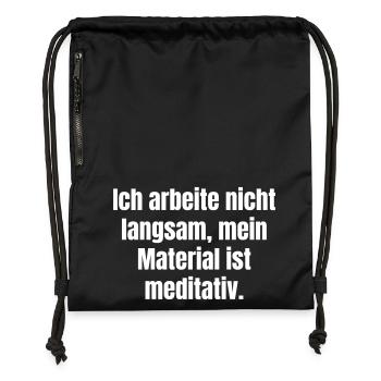 Meditatives Material-Statement - Turnbeutel aus Recycling-Material - military Green - Vorne