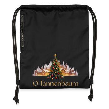 Tannenbaum - Turnbeutel aus Recycling-Material - Schwarz - Vorne