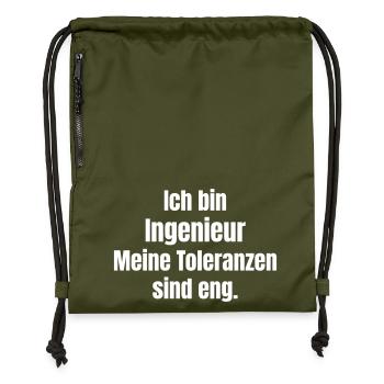 Ich bin Ingenieur: Toleranzen eng - Turnbeutel aus Recycling-Material - military Green - Vorne