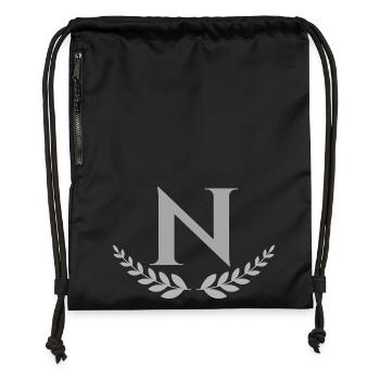 N - Sac à cordon en polyester recyclé - noir - Devant