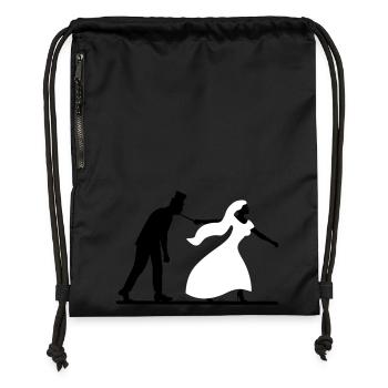 enterrement de vie de garçon et de jeune fille - Sac à cordon en polyester recyclé - noir - Devant