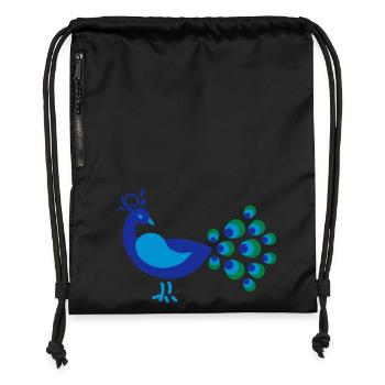 Pfau - Turnbeutel aus Recycling-Material - Schwarz - Vorne