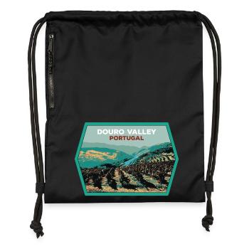 Écusson Vallée du Douro, Portugal Illustration - Sac à cordon en polyester recyclé - noir - Devant