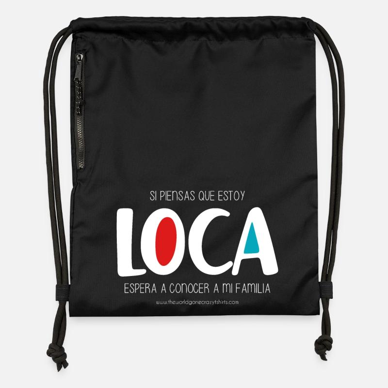 I'm crazy (dark) - Gymsac made from recycled material - black