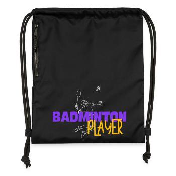 Badminton Player - Gymsac made from recycled material - black - Front