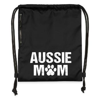 Aussie Mom Australian Shepherd - Gymsac made from recycled material - military green - Front
