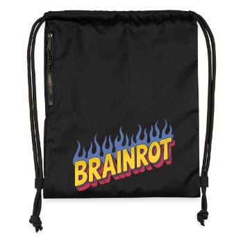 Brainrot - Funny Memes - Gymsac made from recycled material - black - Front