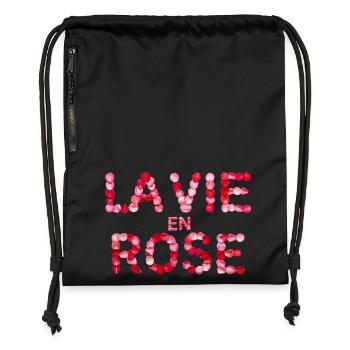 La Vie en Rose - Turnbeutel aus Recycling-Material - Schwarz - Vorne