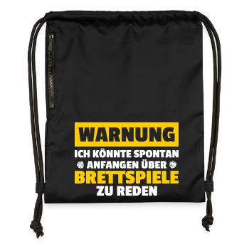 Warning: Board game, board game - Gymsac made from recycled material - black - Front
