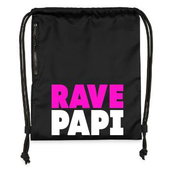 Techno House Electro Festival Hardstyle Rave Dad - Turnbeutel aus Recycling-Material - Schwarz - Vorne