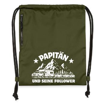PAPITÄN ET SES PARTISANS | Embouteillage des caravanes - Sac à cordon en polyester recyclé - military green - Devant
