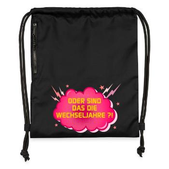 Wechseljahre Lustige Perimenopause - Turnbeutel aus Recycling-Material - Schwarz - Vorne