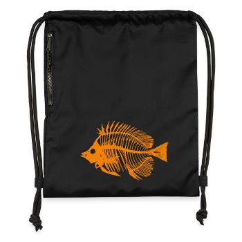 Fisch Orange - Turnbeutel aus Recycling-Material - Schwarz - Vorne