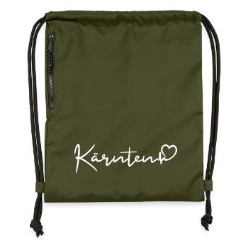 Kärnten Herzschlag - Turnbeutel aus Recycling-Material - military Green - Vorne