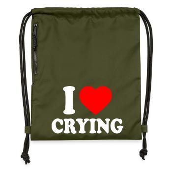 i love crying - Turnbeutel aus Recycling-Material - military Green - Vorne