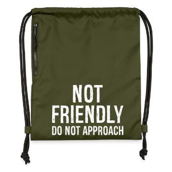 not friendly do not approach - Gymsac made from recycled material - military green - Front