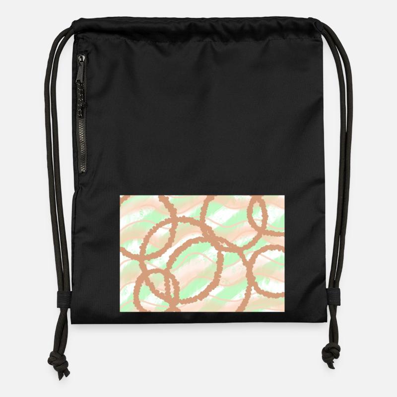 Brown Circles Background - Gymsac made from recycled material - black
