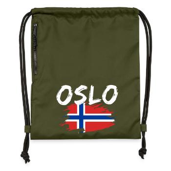 Oslo Norwegen - Turnbeutel aus Recycling-Material - military Green - Vorne