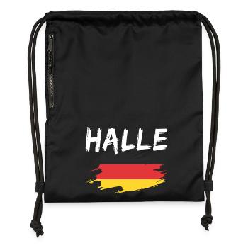 Halle Deutschland Flagge - Turnbeutel aus Recycling-Material - military Green - Vorne