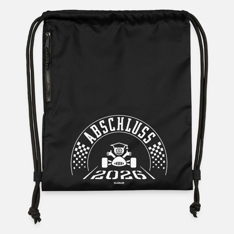 Remise des diplômes 2026 (Diplôme / Fin / W) - Sac à cordon en polyester recyclé - noir