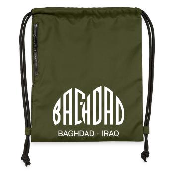 Baghdad Iraq Capital Tour Tourists Iraqis - Gymsac made from recycled material - military green - Front