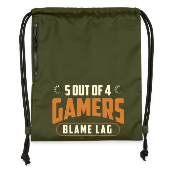 5 von 4 Spielern geben Lag-Gaming-Humor die Schuld - Turnbeutel aus Recycling-Material - military Green - Vorne