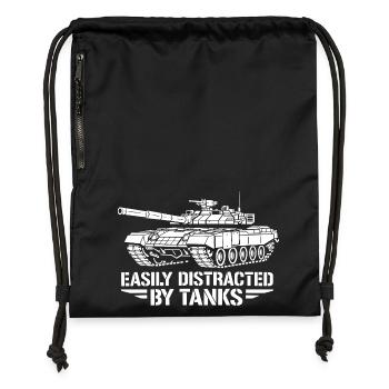 Leicht von Panzern abgelenkt Lustiger Militärtanker - Turnbeutel aus Recycling-Material - military Green - Vorne