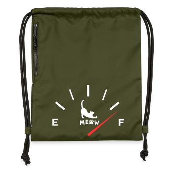 Funny active Cat coffee Fuel Meow Kitten Mom Humor - Gymsac made from recycled material - military green - Front