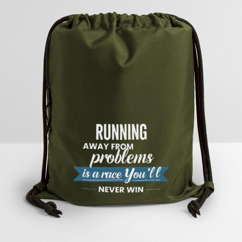 Fleeing from problems is not a solution Gymsac made from recycled material