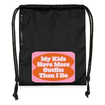 Outfit Battle Mom vs. Kids - Turnbeutel aus Recycling-Material - Schwarz - Vorne