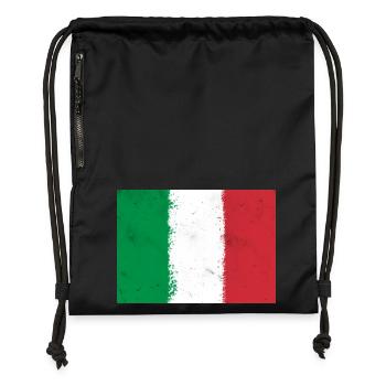 Drapeau de l’Italie - Sac à cordon en polyester recyclé - noir - Devant