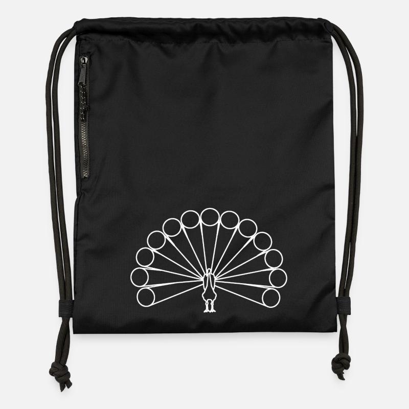 peacock - Gymsac made from recycled material - black