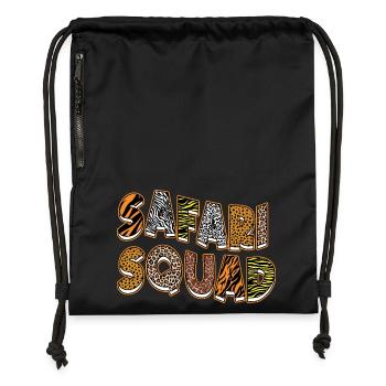 Safari Squad Animals Zoo Party Jungle Zoo Birthday - Gymsac made from recycled material - black - Front